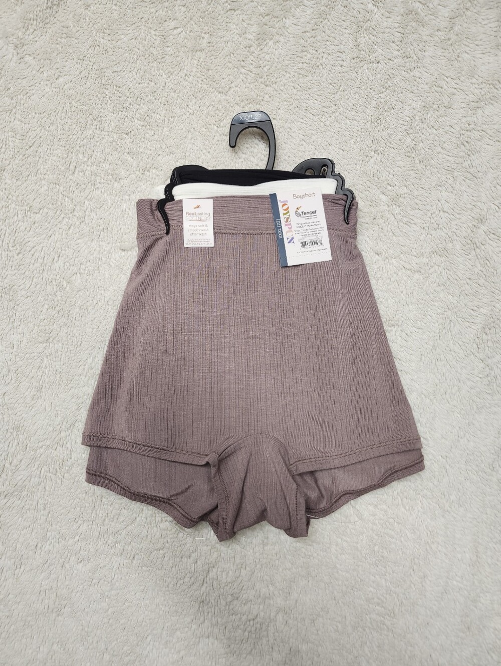 • NWT Joyspun Ribbed Tencel Modal Boyshort Panties Underwear 3-Pack Women's XXXL